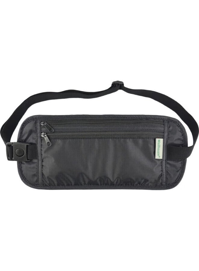 Wellhouse Waist Pack, Unisex Travel Anti-Theft Document Holder, Portable Bill And Phone Organizer, Black S Size - Image 2