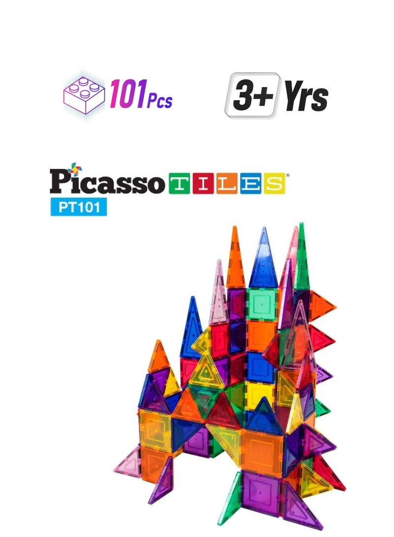 PicassoTiles PicassoTiles Classic Magnetic Building Blocks Set ( 101 Pieces )  - Image 1