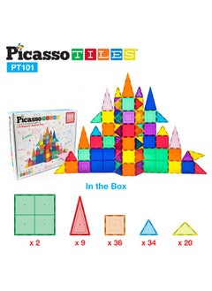 PicassoTiles PicassoTiles Classic Magnetic Building Blocks Set ( 101 Pieces )  - Image 5