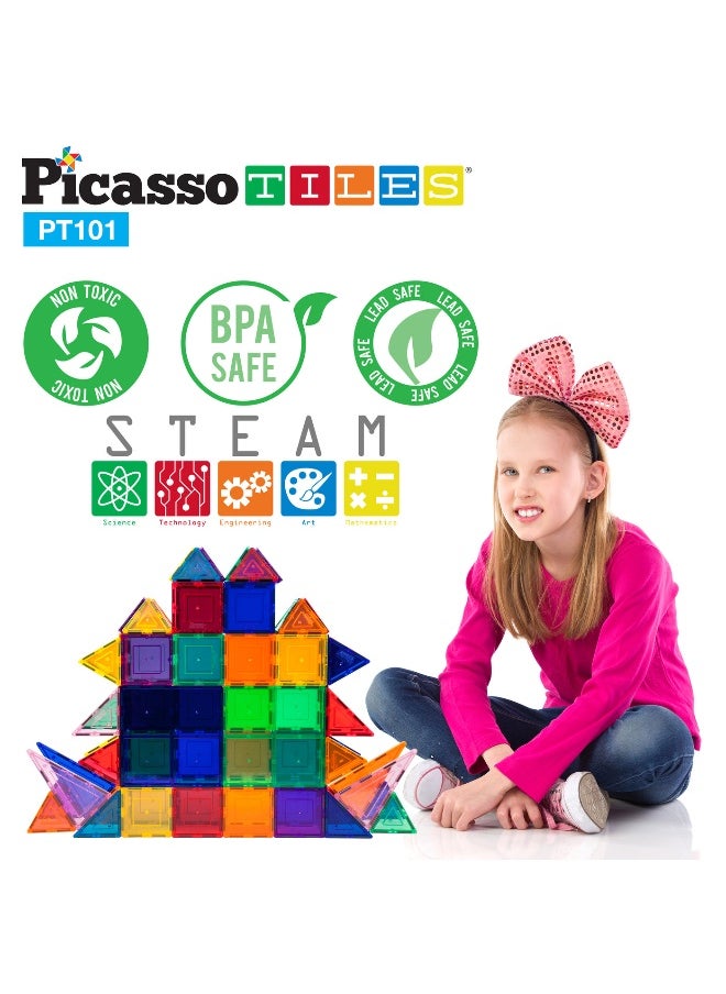 PicassoTiles - PicassoTiles Classic Magnetic Building Blocks Set ( 101 Pieces ) - Image 1
