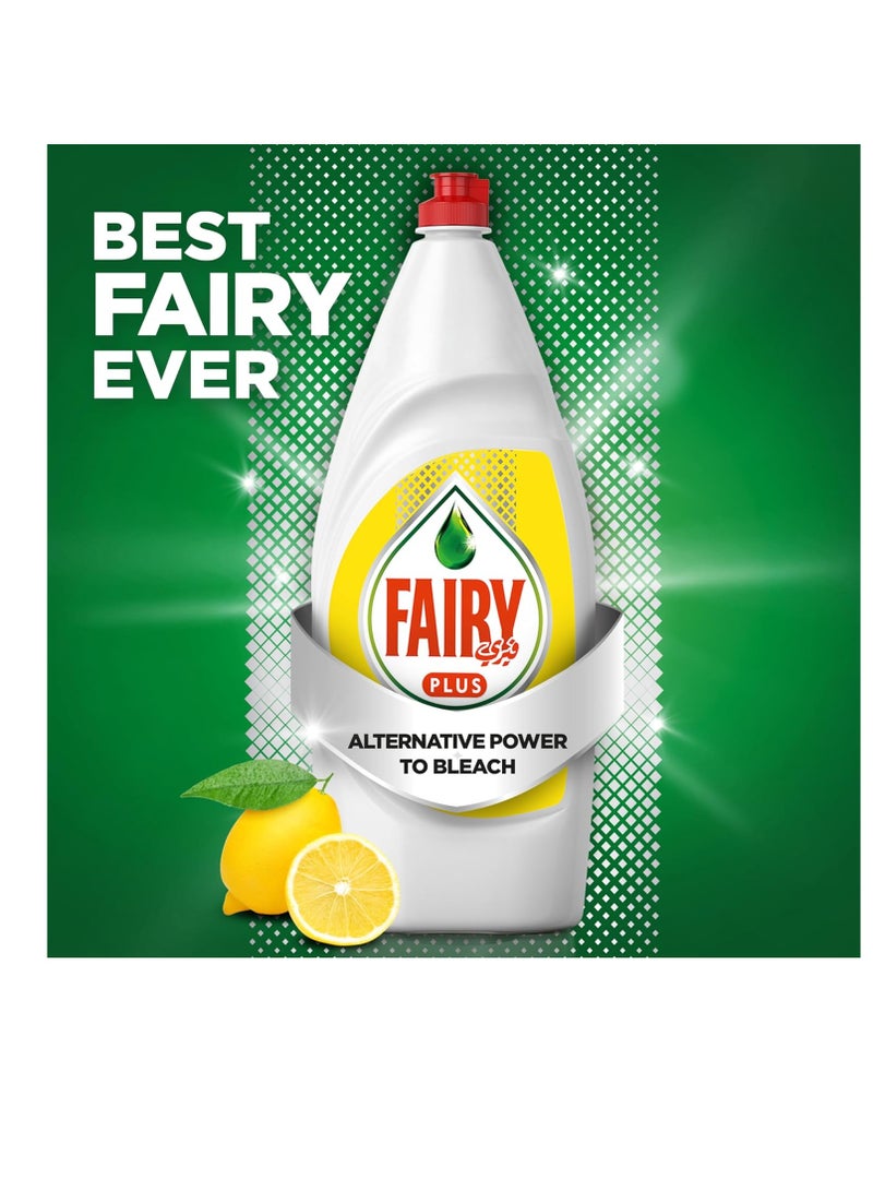 Fairy Plus Lemon Dishwashing Liquid Soap, With Alternative Power To Bleach, 3x600ml - Image 2