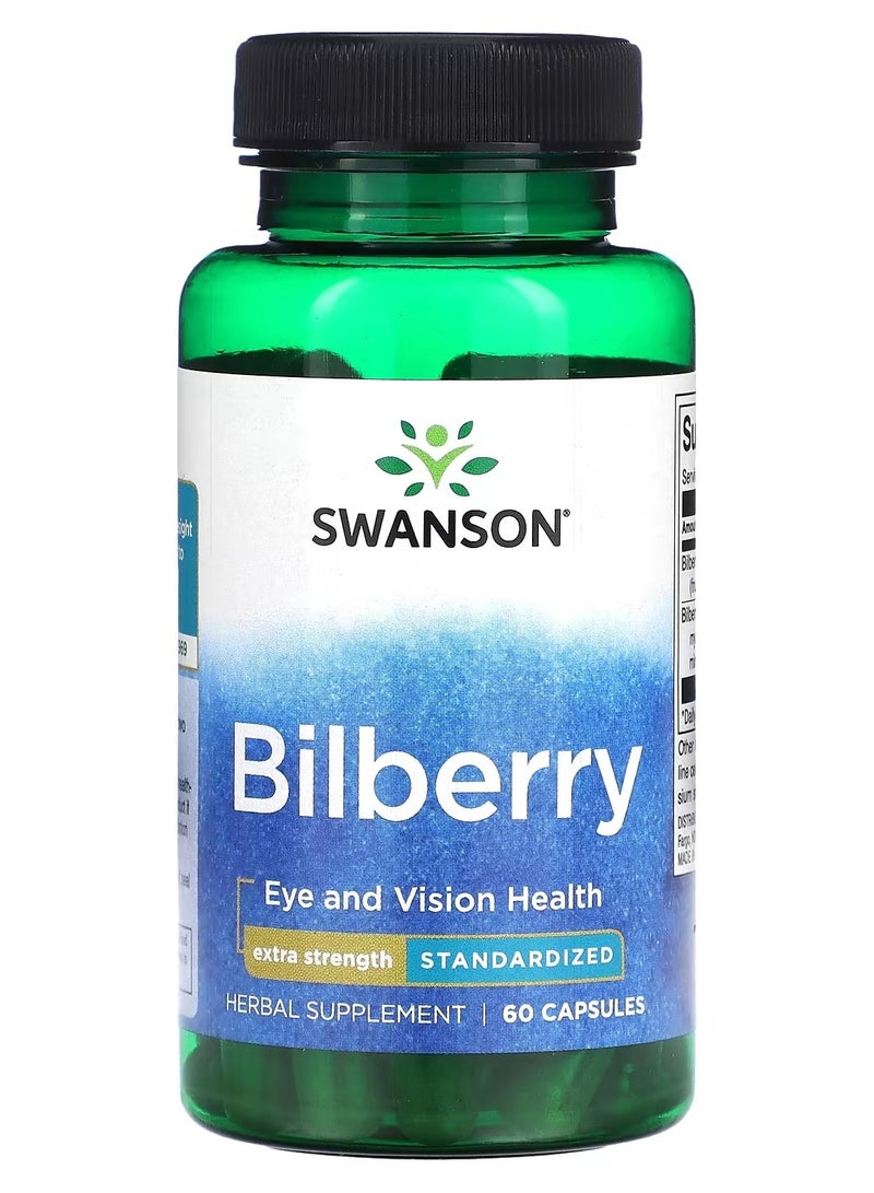 Swanson, Bilberry, Extra Strength, 60 Capsules