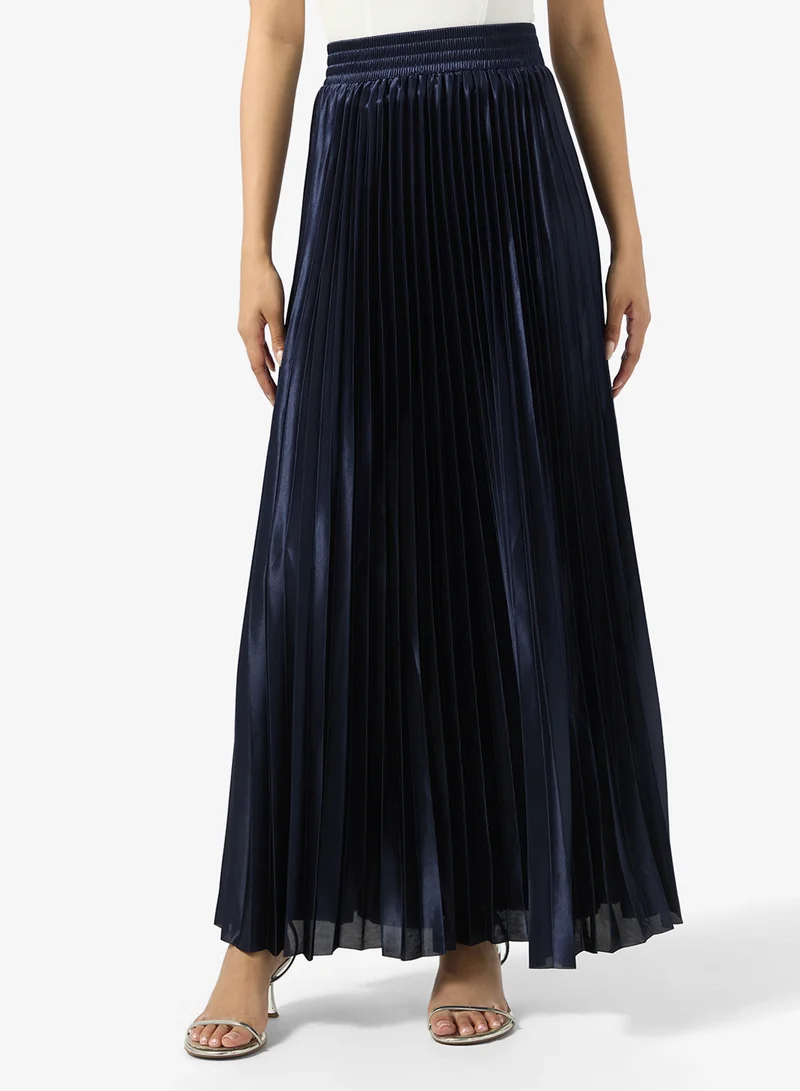 Metallic Pleated Skirt