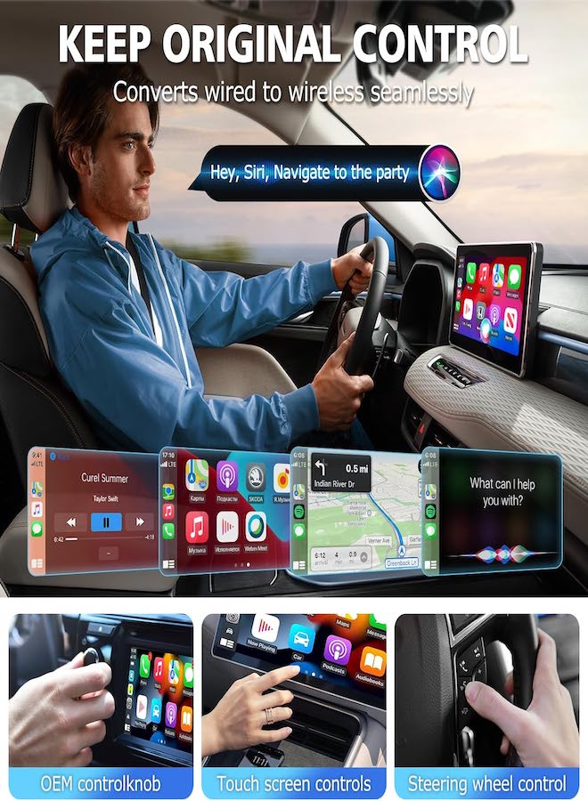 Phone Planet Wireless CarPlay Adapter for iPhone Adapter Dongle Converts Wired CarPlay to 5GHz Wireless for Limitless Communication While Driving - Image 3