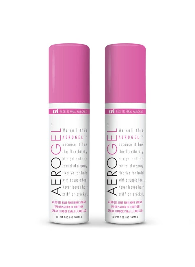 TRIDESIGN TRIDESIGN Aerogel Hairspray - Strong Hold Hair Finishing Spray for Volumizing & Control, Flexible Styling for All Hair Types, Non-Sticky and Scented - For Women and Men - Travel Size Pack of 2 (3 Oz)  - Image 1