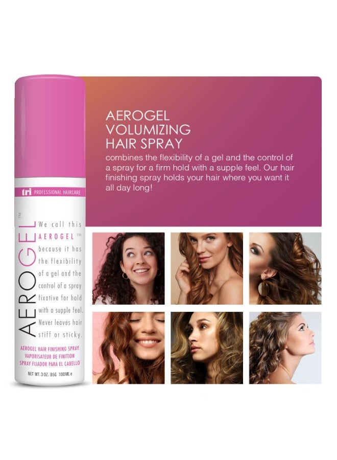 TRIDESIGN TRIDESIGN Aerogel Hairspray - Strong Hold Hair Finishing Spray for Volumizing & Control, Flexible Styling for All Hair Types, Non-Sticky and Scented - For Women and Men - Travel Size Pack of 2 (3 Oz)  - Image 4