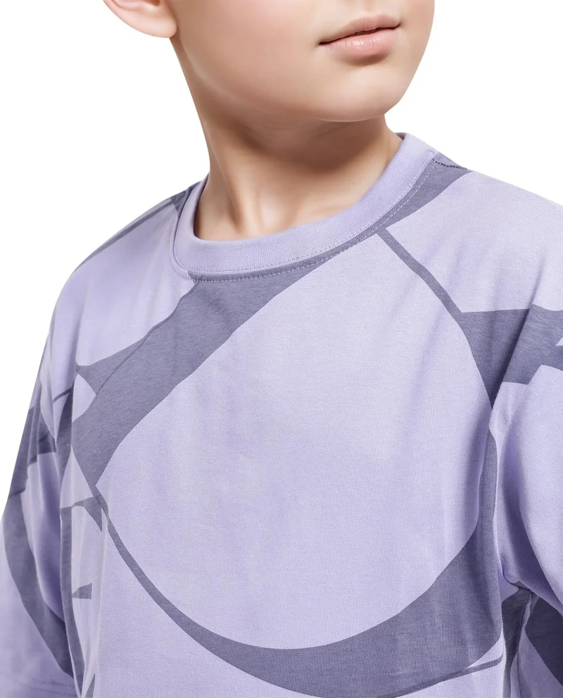 Rare Ones Rare Ones Kids Kyle Pastel Purple Cotton Half Sleeves Crew Neck Graphic Print T-Shirt