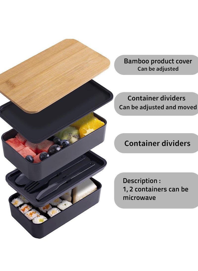 Safe Material,This lunch bento box is made of food grade pp material, durable, safe and non-toxic.Can be used in microwave oven or dishwasher.