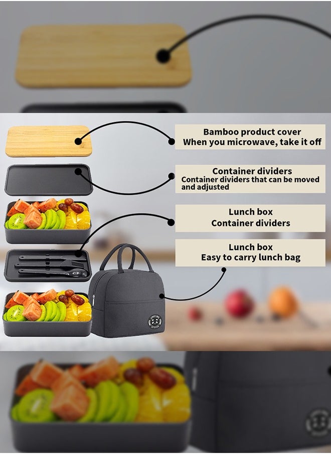 Safe Material,This lunch bento box is made of food grade pp material, durable, safe and non-toxic.Can be used in microwave oven or dishwasher.