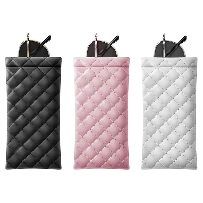 Sunglasses Case – White + Black + Pink, 9x18cm, Hard Shell, for Eyeglasses, Travel, 3 Pieces