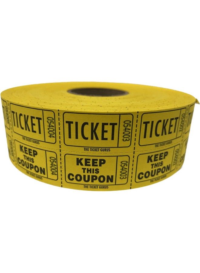 The Ticket Gurus Ticket Gurusdouble Raffle Ticket Roll : Roll Of 2000 (Yellow) - Image 1