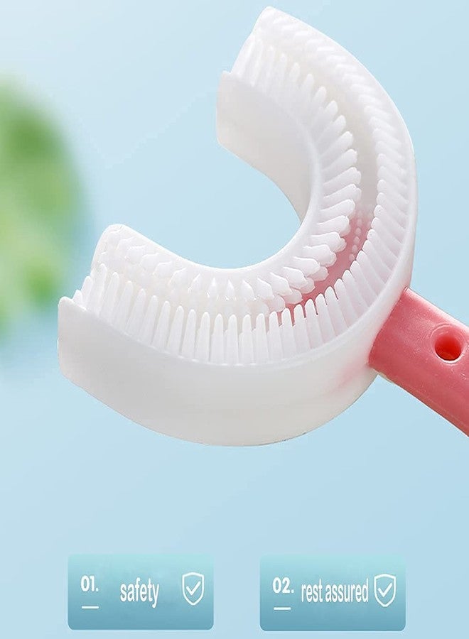 EXPORTTANZA U Shaped Toothbrush for Kids, Food Grade Soft Silicone Brush Head, 360° Oral Teeth Cleaning Tools, Children Infant U Shape Manual Toothbrush (2-6 Years | MULTI) - Image 3