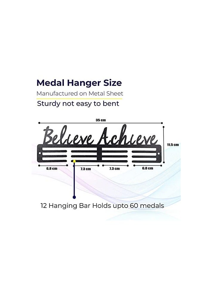 Accessorize Kingdom Medal Hangers for Wall Medal Holder for Wall Medal Display Case Wall Mount Medal Frame Holds Up to 24-30 Medals Black  - Image 3