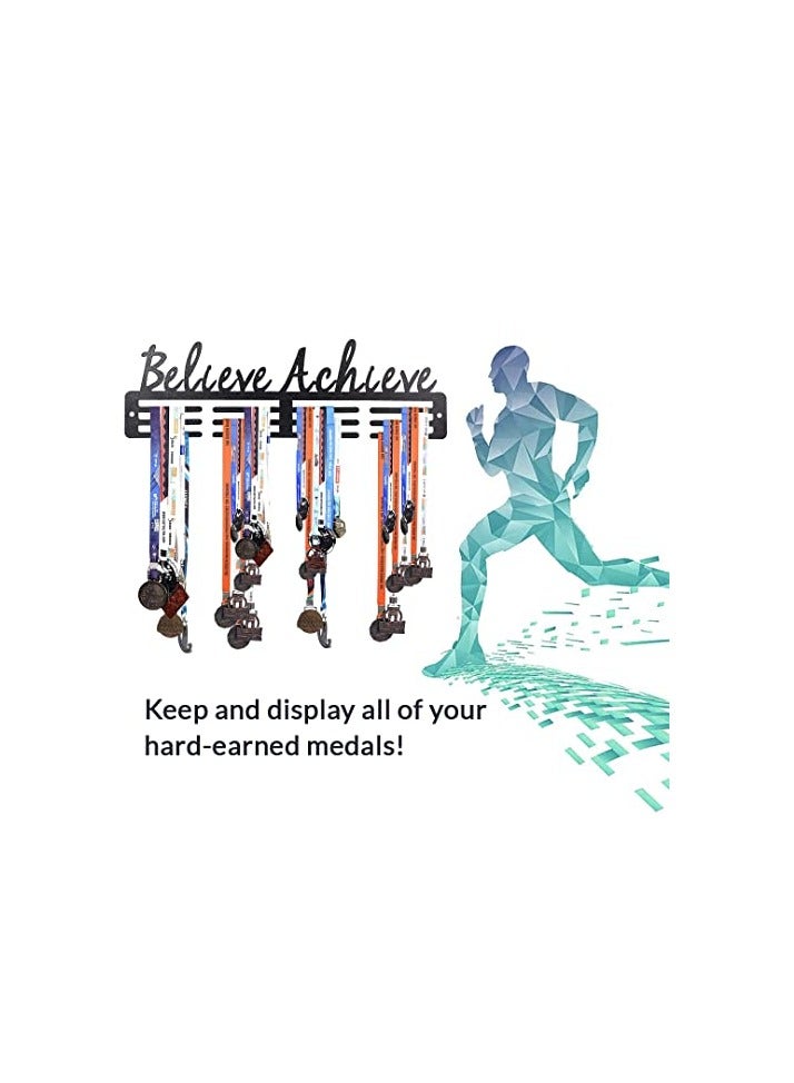 Accessorize Kingdom Medal Hangers for Wall Medal Holder for Wall Medal Display Case Wall Mount Medal Frame Holds Up to 24-30 Medals Black  - Image 5