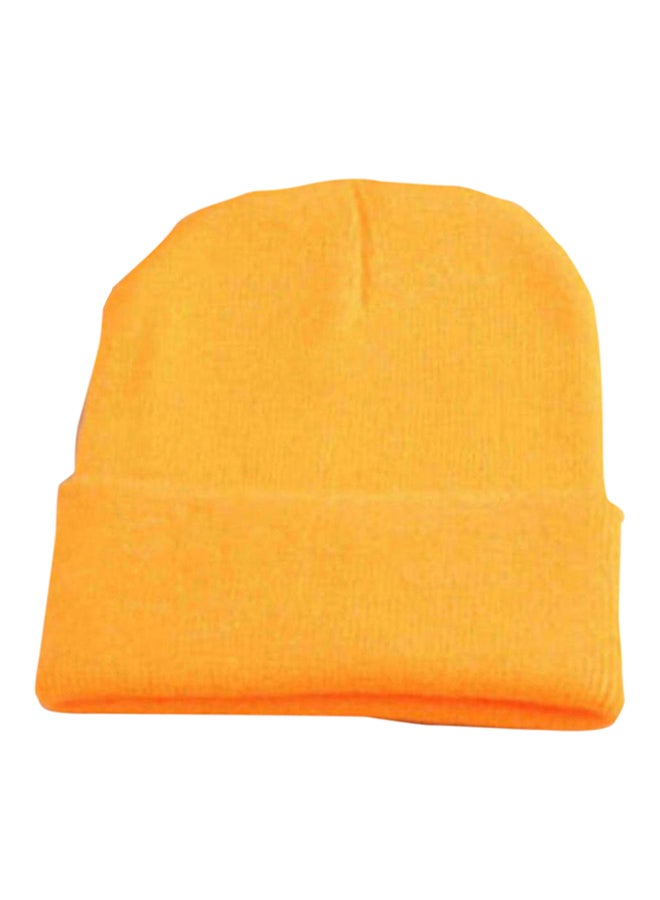 Knitted Beanie Orange Yellow