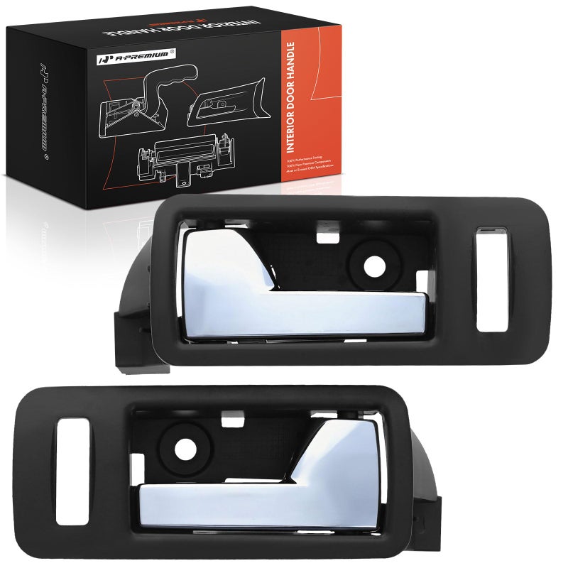 APremium Inside Interior Door Handles Compatible with Ford Mustang 20062014 Black Bezel with Chrome Lever 2PC Set Front Driver and Passenger Side