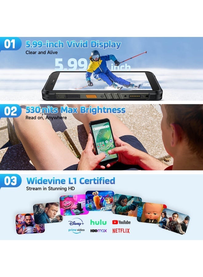 أوليفون هاتف Ulefone RugKing 4G المتين بنظام أندرويد 15 سعة تصل إلى 16GB+256GB هاتف ذكي مقاوم للماء 9600mAh NFC النسخة العالمية - Image 5