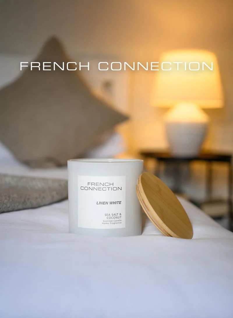 فرنش كونكشن شمعة ملح البحر وجوز الهند بنطاق الباستيل - كبيرة