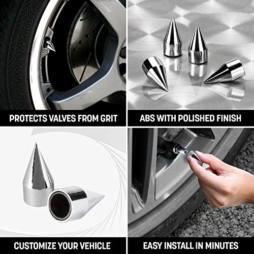 Pilot Automotive Pilot IP-2049 Spiked Chrome Finished Valve Caps, 1 Pack, Silver - Image 4
