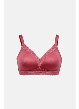 Tchibo Women Non Padded Soft Lace Bra, Rose Pink  - Image 3