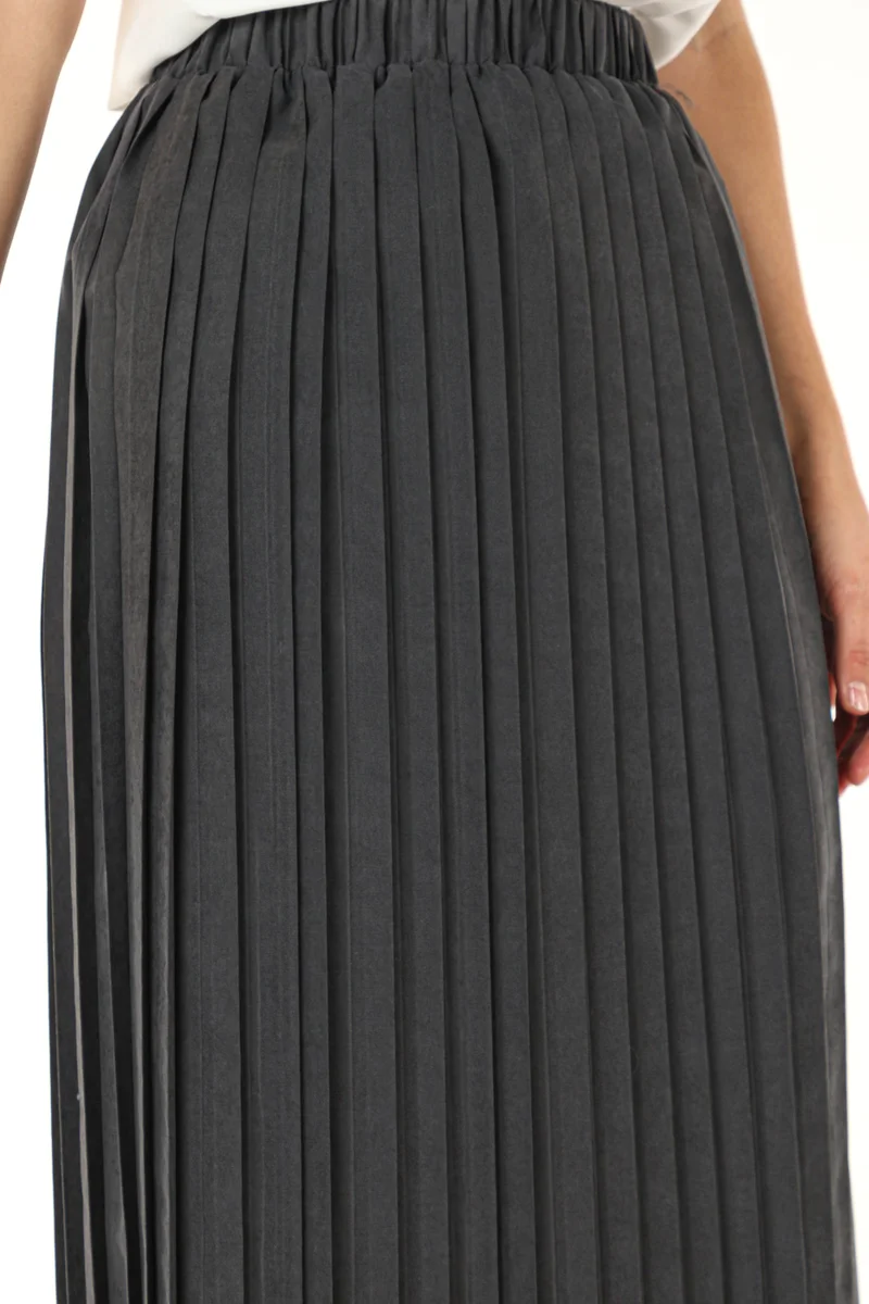 Moistreet Pleated High Waist Midi Skirt