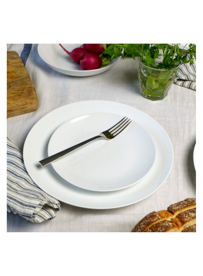 طبق مستدير بورسلين ابيض 21 سم (4 قطع) - Image 2