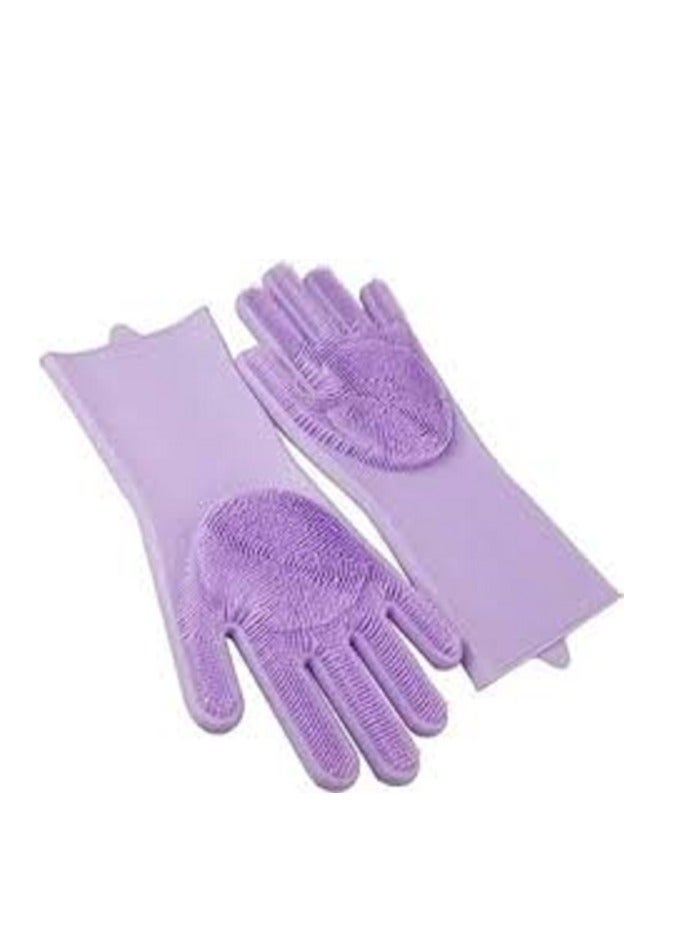Pair of Silicon Kitchen Glove - Multicolor - Image 2