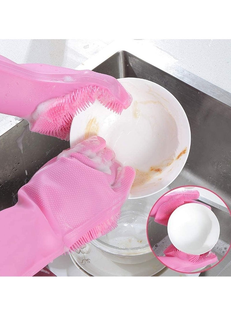 Pair of Silicon Kitchen Glove - Multicolor - Image 3