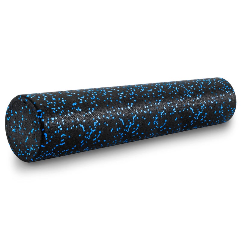 ProsourceFit High Density Foam Rollers 36 inches long Firm Full Body Athletic Massage Tool for Back Stretching Yoga Pilates Post Workout Muscle Recuperation BlackBlue