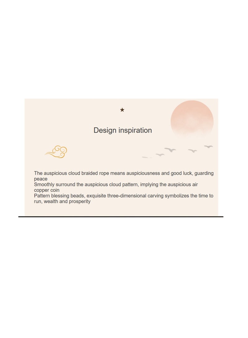 عام قدم فضية 999 بنمط السحابة الميمونة للأولاد سوار الأولاد الميمون ريترو، إحساس كبير، أسلوب عرقي، موضة، بساطة، صنعة رائعة، إرسال الأصدقاء، إرسال العائلة، إرسال صديقة، إرسال صديق، إرسال صديقها، حبل يد مضفر - Image 3