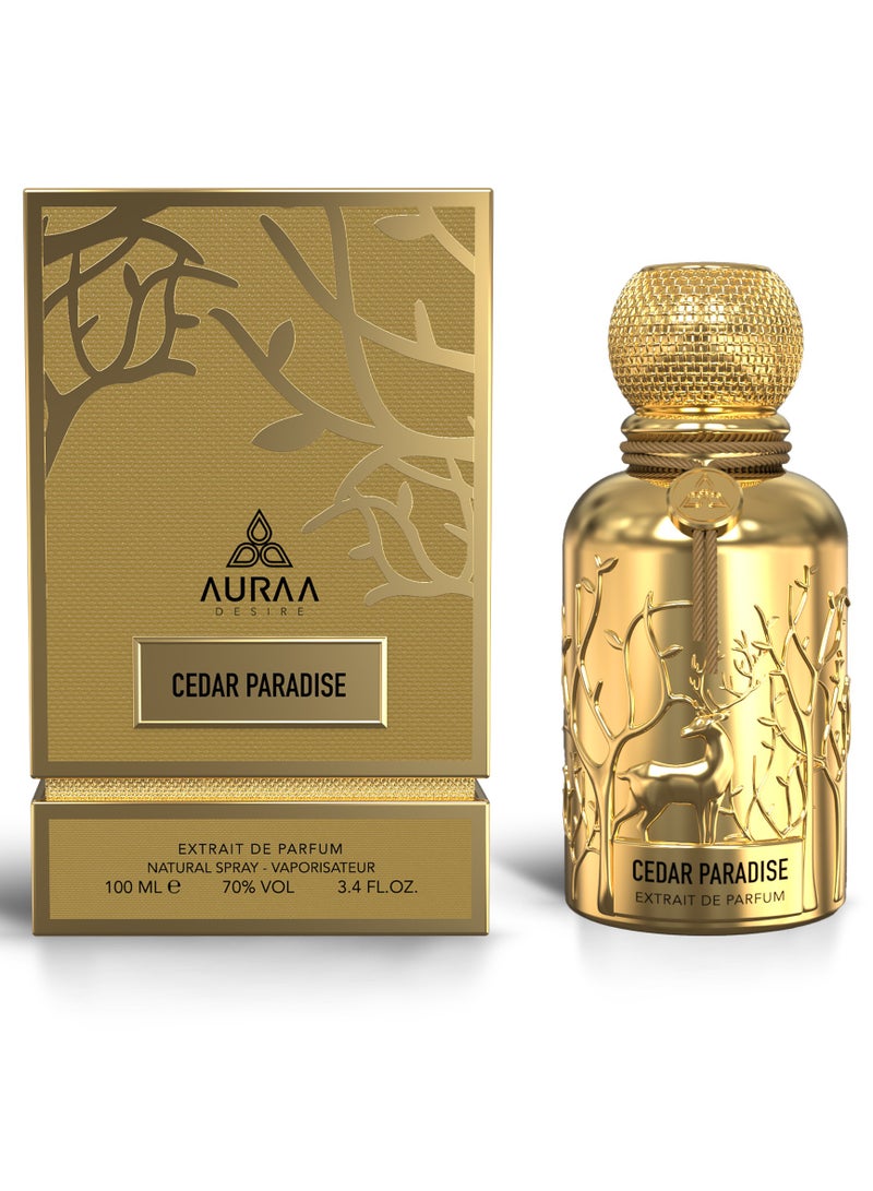Auraa Desire عطر أورا ديزاير باراديس من خشب الأرز 100 مل – عطر خشبي طويل الأمد للجنسين – مجموعة الأنتاميد - Image 1