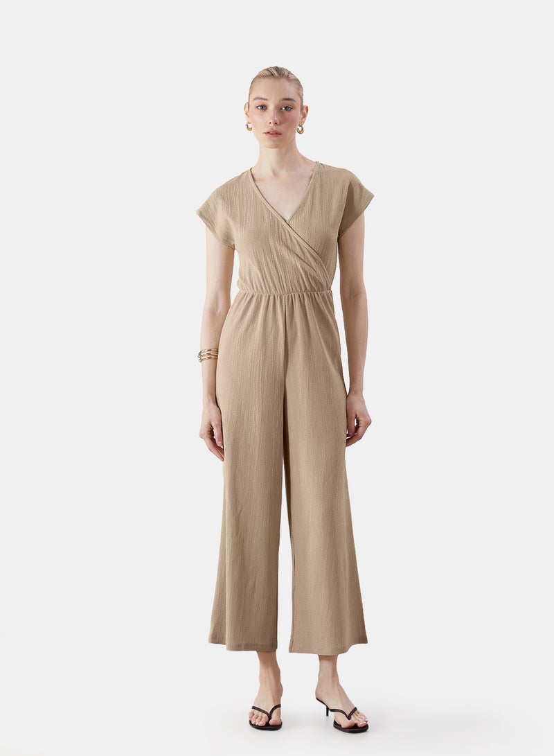 LC WAIKIKI Double Breasted Textured Women's Jumpsuit - Image 1