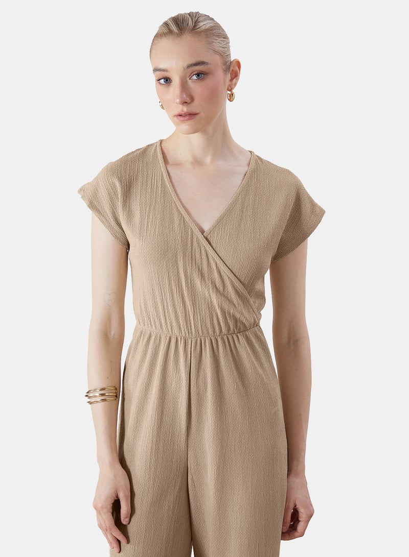 LC WAIKIKI Double Breasted Textured Women's Jumpsuit - Image 3