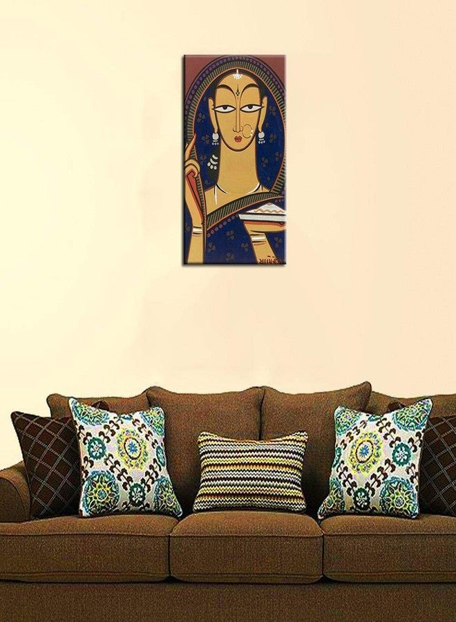 Tallenge Jamini Roy Handmaiden Painting Paper Poster (Multicolour, 12 x 17 Inches) - Image 2