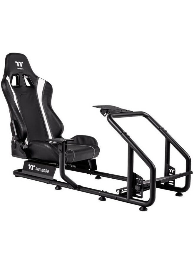 Thermaltake GR300 Racing Simulator Cockpit, Adjustable PVC Racing Seat, Reinforced Steel & Aluminum Frame, Up to 100 kg Load Capacity, Tiltable Steering Wheel & Pedal Mounts (Wheel + Pedal Tilt: +25° to -35°, 0°/15°/27°), Compatible with Logitech/Thrustmaster/Fanatec, Cable Management, Black | GSC-R30-CPASBB-01 - Image 1