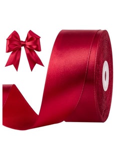 Unique Burgundy Ribbon 1-1/2 Inch, 25 Yards Wine Red Satin Fabric Ribbons for Gift Wrapping, Christmas Garland, Christmas Tree Ornaments, Bows Making, DIY Crafts, Sewing Projects and Wedding Party  - Image 1