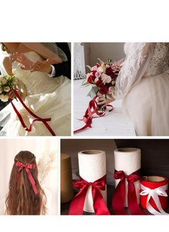 Unique Burgundy Ribbon 1-1/2 Inch, 25 Yards Wine Red Satin Fabric Ribbons for Gift Wrapping, Christmas Garland, Christmas Tree Ornaments, Bows Making, DIY Crafts, Sewing Projects and Wedding Party  - Image 3