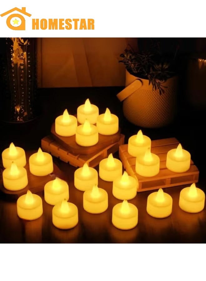 HOMESTAR 24pcs LED Flameless Flickering Candles, Battery-Powered Electric Tea Light Set for Home Decor, Birthday, Gifts (Warm White) - Image 1