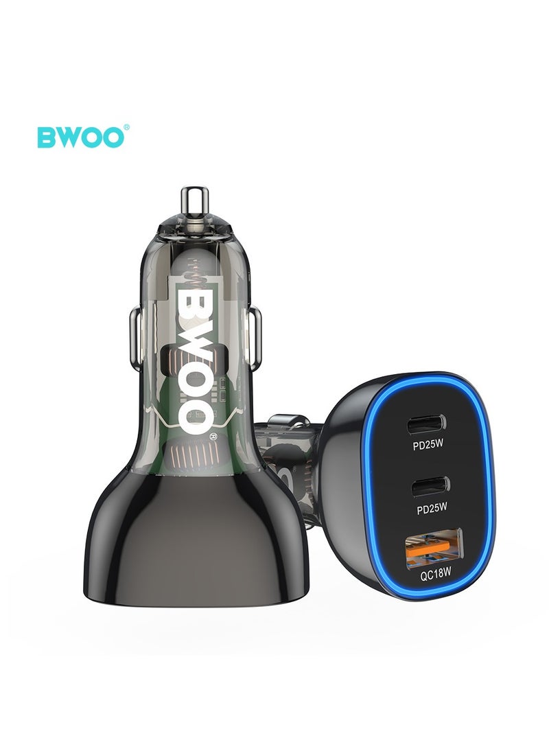 BWOO Pd 25W + Qc 18W 3 Port Car Charger - Image 3