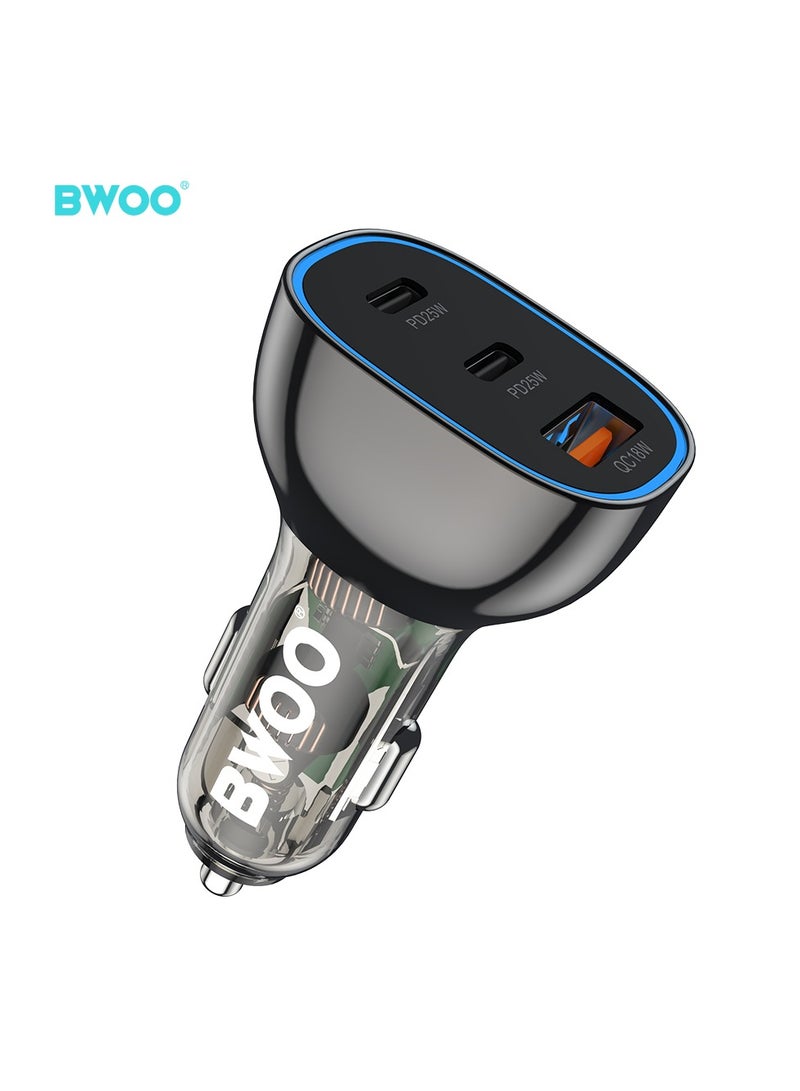 BWOO Pd 25W + Qc 18W 3 Port Car Charger - Image 1