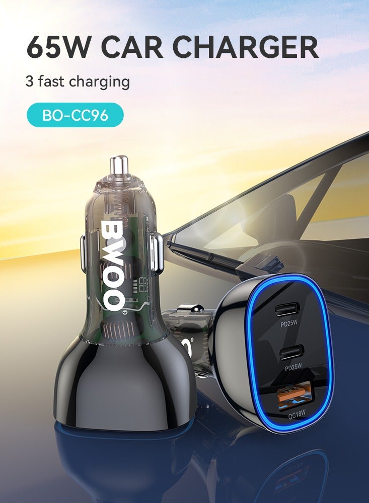 BWOO Pd 25W + Qc 18W 3 Port Car Charger - Image 5