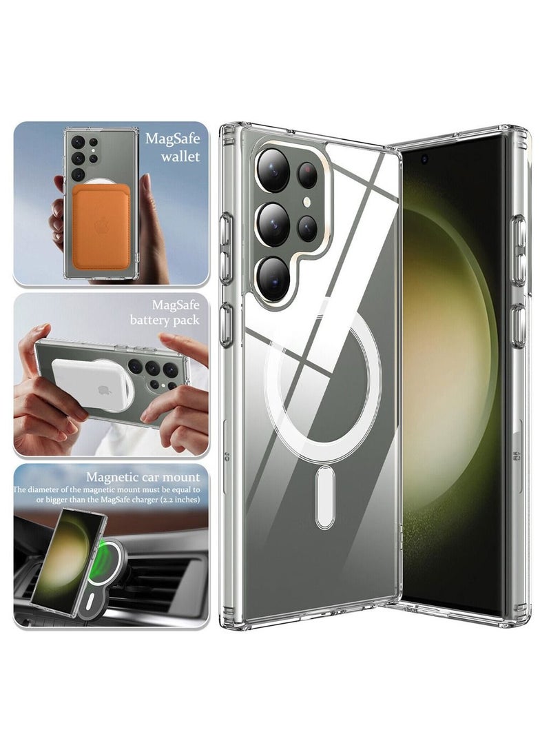 CATANES Samsung Galaxy S23 Ultra Case Clear Magnetic Wireless Charging Case MagSafe Transparent Cover - Image 2