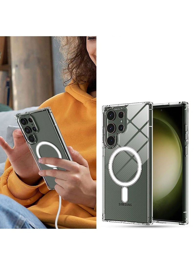 CATANES Samsung Galaxy S23 Ultra Case Clear Magnetic Wireless Charging Case MagSafe Transparent Cover - Image 3