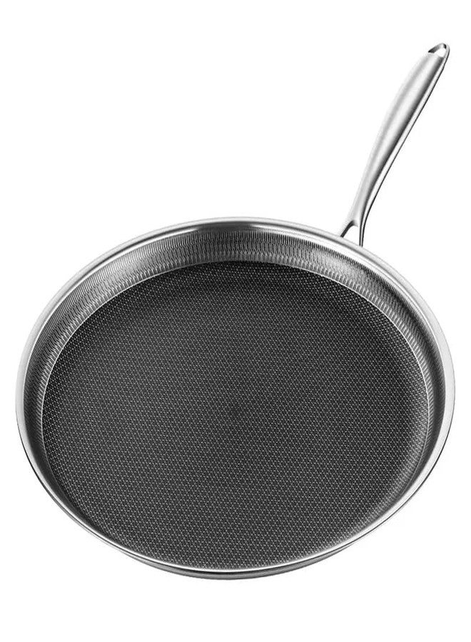 Touchcart Stainless Steel Nonstick Frying Pan | Honeycomb Hybrid Induction Pan with Stay-Cool Handle | Tri-Ply Construction, Non-Toxic, Scratch-Resistant, Dishwasher & Oven Safe (26 CM) - Image 1