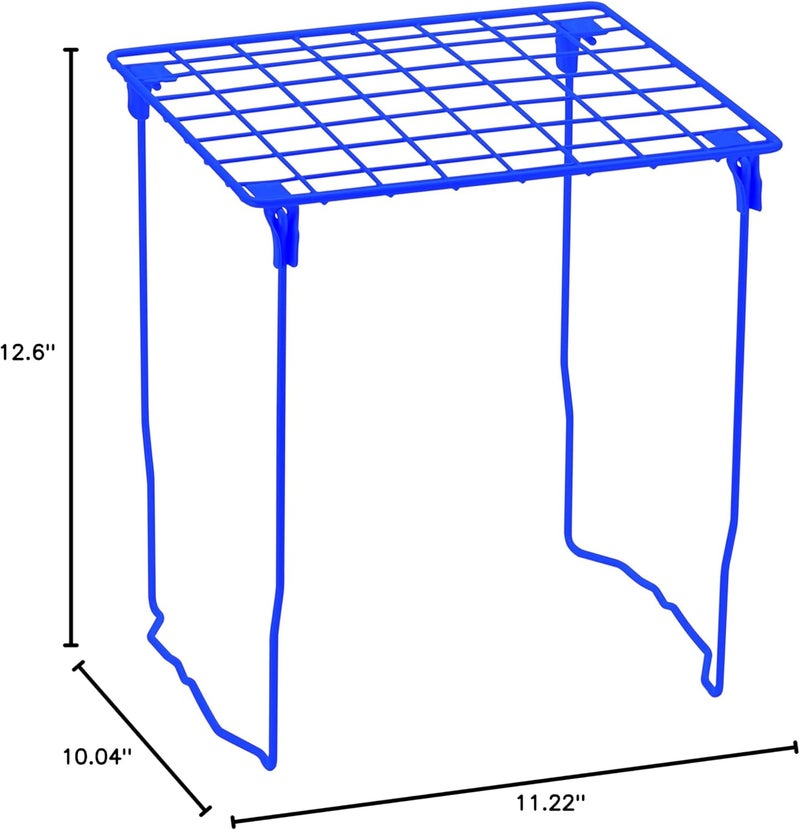 LockerMate StacAShelf Locker Shelf Stackable Organizer Extra Tall Fits Standard Size School Lockers Blue - Image 3