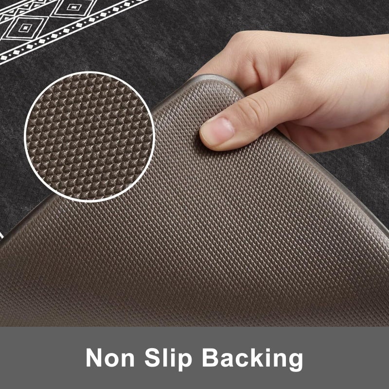 KIMODE Anti Fatigue Kitchen Mats 17"x47"+17"x29", Farmhouse Kitchen Rugs Sets of 2, Cushioned Non Skid Kitchen Mats for Floor, Comfort Kitchen Floor Mats for Sink Laundry Desk Black - Image 4