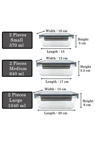 6 Pack Glass Meal Prep Containers With Leakproof Locking Lids Glass Food Storage Containers - view 2