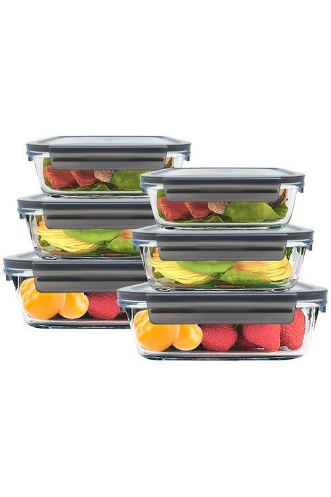 6 Pack Glass Meal Prep Containers With Leakproof Locking Lids Glass Food Storage Containers