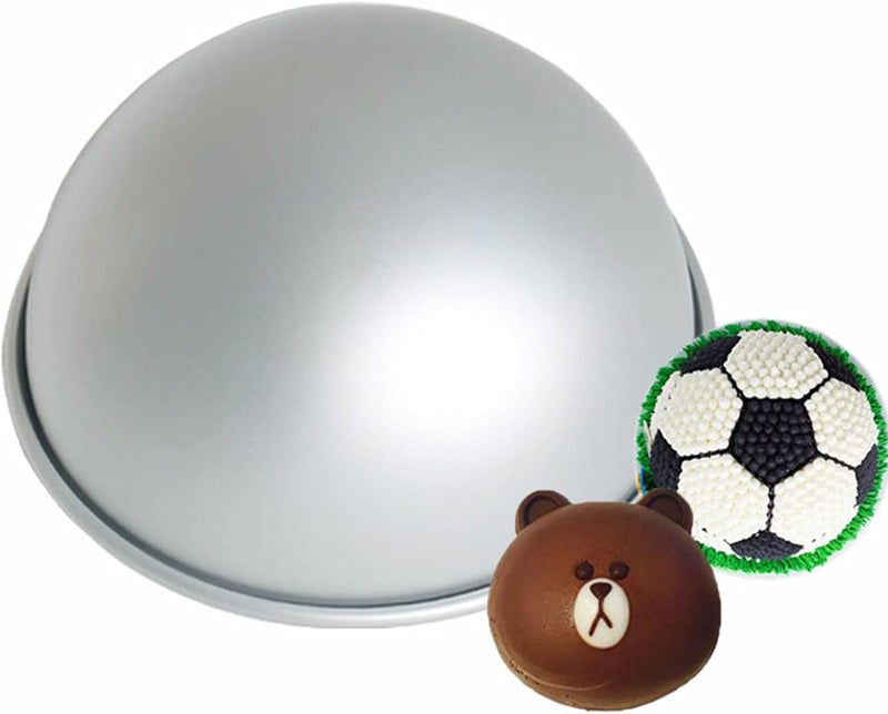 SADYFON 8 x 4 Inches Cake Sphere Pan Half Ball Cake Pan Aluminum Hemisphere Baseball Bakeware - Image 1