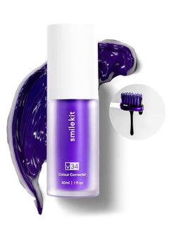 SMILEKIT ﻿v34 Teeth Color Corrector, Purple Teeth Whitening Toothpaste, Remove Stains, Teeth Whitening Purple Toothpaste, Remove Coffee, Stains, Yellow Teeth (30ml）  - Image 1